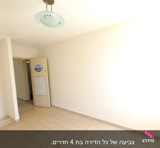 קיר צבוע בלבן בחדר ריק עם דלת פתוחה
